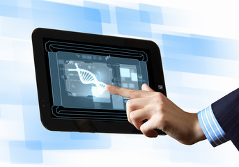 Dna strand On The Tablet Screen
