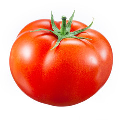 red tomato on white
