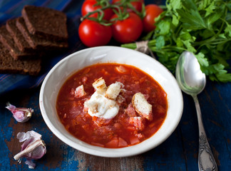 Homemade borscht