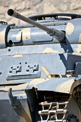 ww2 old tank close up