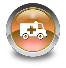 Orange Glossy Pictogram "Ambulance"