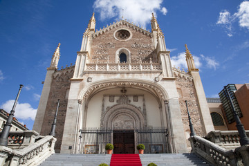 Madrid - West facade of gothic church San Jeronimo el Real