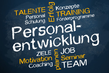 Kreidetafel mit Personalentwicklung
