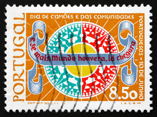 Postage stamp Portugal 1977 Compass Rose and Camoens Quotation
