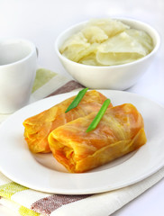 Cabbage rolls stuffed with meat and vegetables