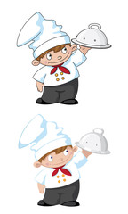 small cook with tray