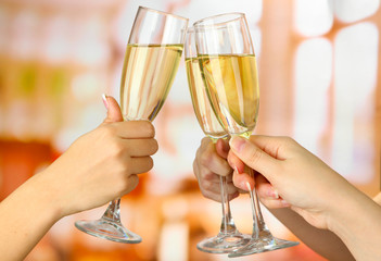 Corporate party sparkling champagne glasses