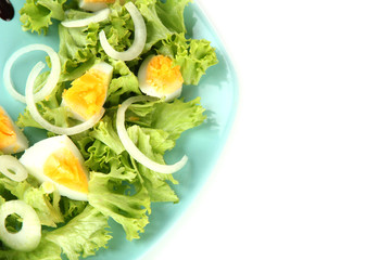 Fresh mixed salad with eggs, salad leaves and other vegetables