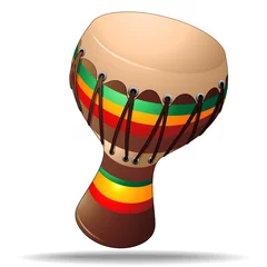 Papier Peint photo Lavable Dessiner Bongo Percussion Instrument - Strumento a percussione
