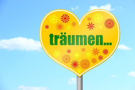schild herz mit himmel tr&auml;umen... I
