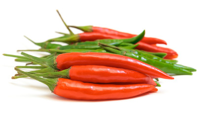 Heap Red and Green Chilli Hot Peppers