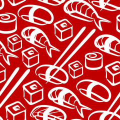 seamless background with a set of sushi © maximmmmum