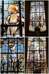 Fototapeten Buntglasfenster von Kirchen in Paris, 4 Fotos © Atlantis