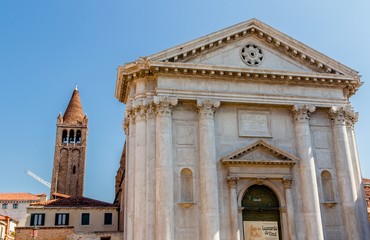 Fototapeta na wymiar San Barnaba church facade in Venice, Italy