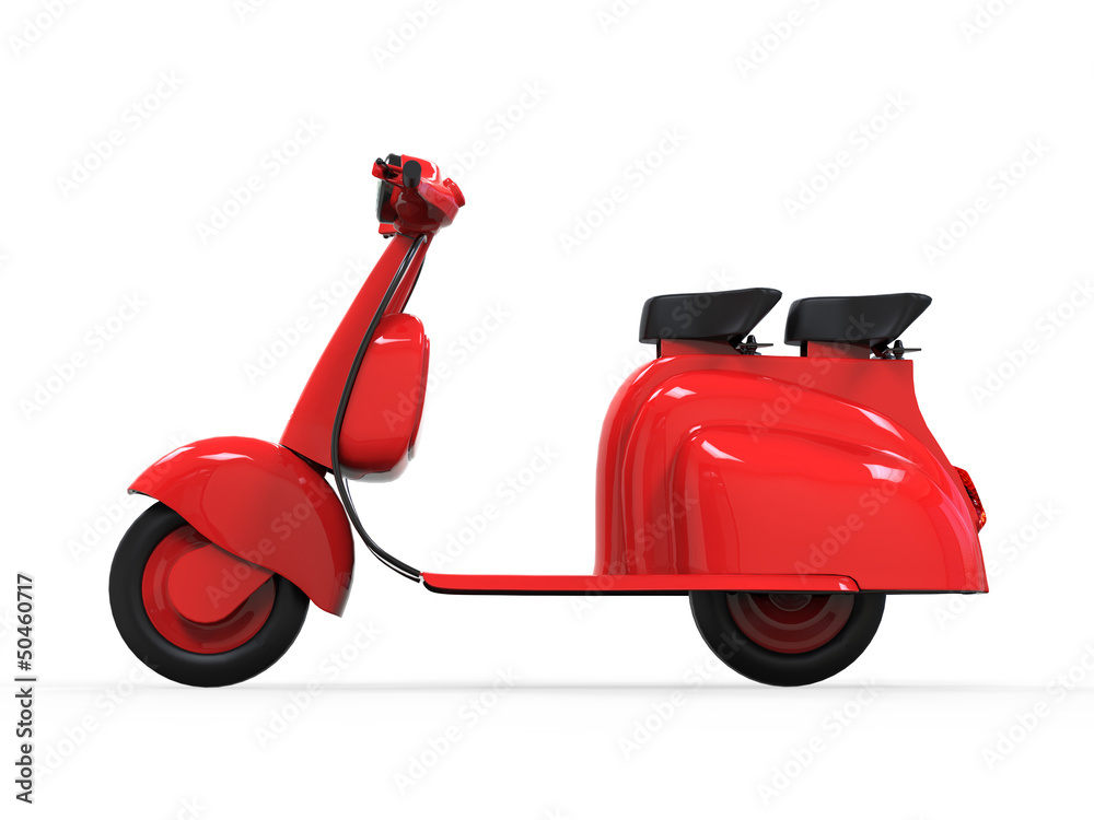 Canvas Prints Red Old Vintage Scooter