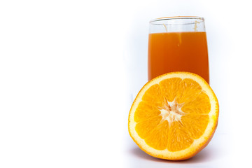 Fresh orange juice and fruit
