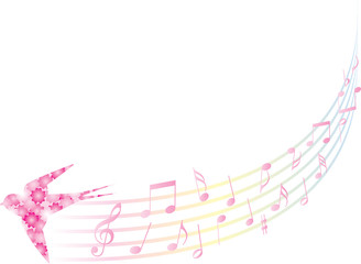 桜模様のツバメ