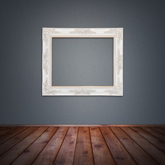 Photo frame on the wall in vintage room background