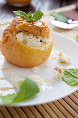 apple with cottage cheese baked in the oven