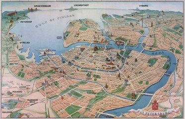 Petersburg vintage map