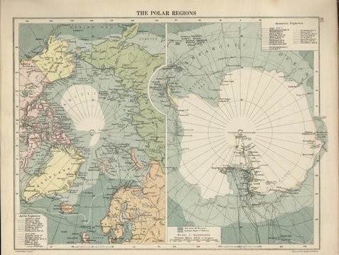 Antarctica vintage map