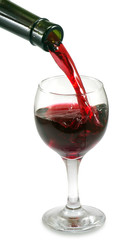 wine in the wineglass Isolate