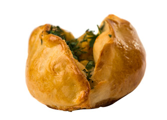 Puff pastry bun isolated