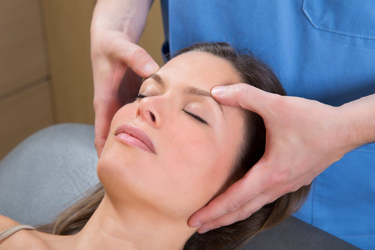 Facial Massage Relaxing Theraphy On Woman Face