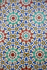 Ornate mosaic at the Royal Palace in Fes, Morocco