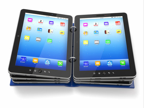 Opened book or folder from tablet pc