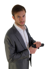 Naklejka premium bodyguard with the weapon