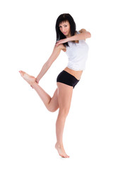 Fototapeta premium Young fitness woman doing exercise