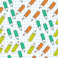 Seamless background with colored pencils