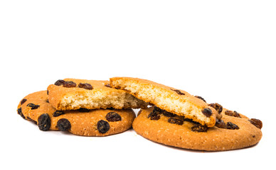 cookies with raisins isolated
