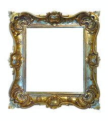 Luxury gilded frame. Isolated over white