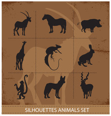 abstract symbols of animals silhouette