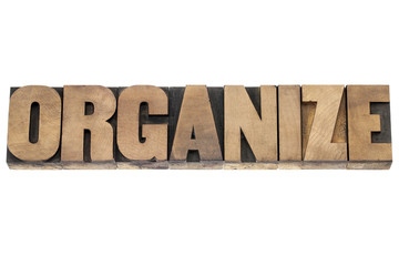 organize word in wood type
