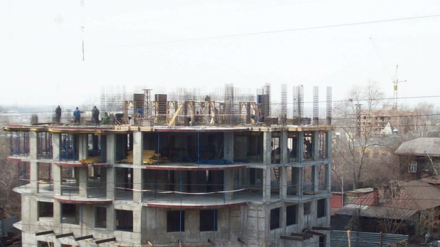 Time lapse during the construction of two floors in the house