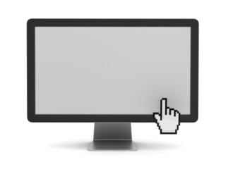 Computer monitor and cursor hand