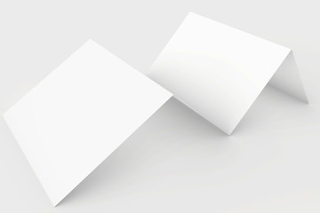 blank white sheet paper folded twice