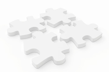 blank white disassembled puzzle