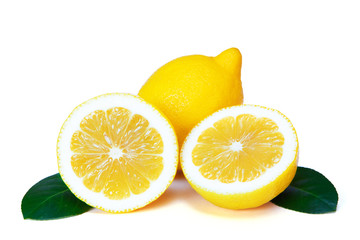lemons over white background