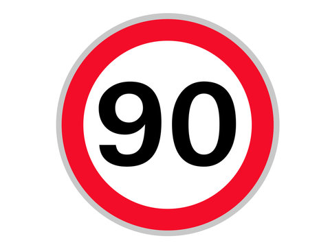 Verkehrszeichen 90 km/h