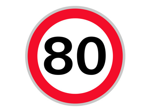 Verkehrszeichen 80 km/h