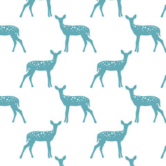 Vector seamless pattern with deers