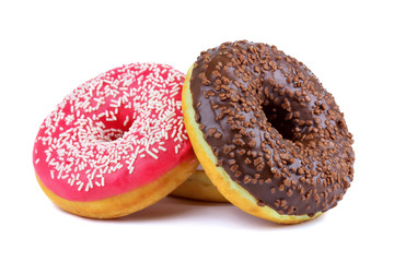 Delicious donuts isolated on a white background