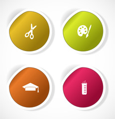 Set of stickers with icons