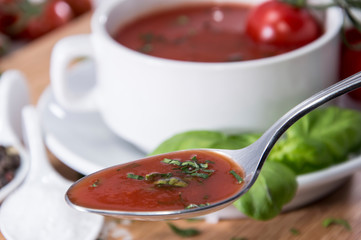 Tomato Soup with Spoon
