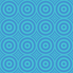 Fototapeta na wymiar Circles and rhombuses seamless blue pattern