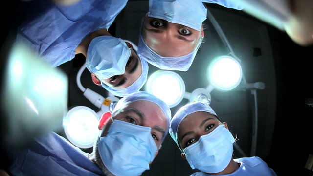 Patient POV Multi Ethnic Surgical Team in Operating Theater